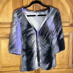 Worthington Stretch - Size M - Purple, Black and White Stretchy Bl…